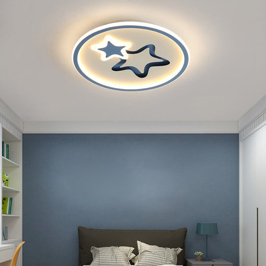 Contemporary Acrylic Star Flush Ceiling Light for Bedrooms