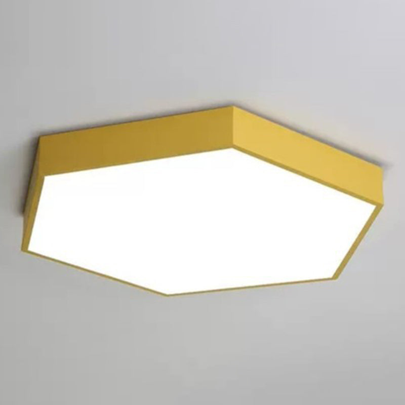 Minimalist Hexagon Flush Mount Ceiling Light Fixture with Acrylic Finish - 1 Light