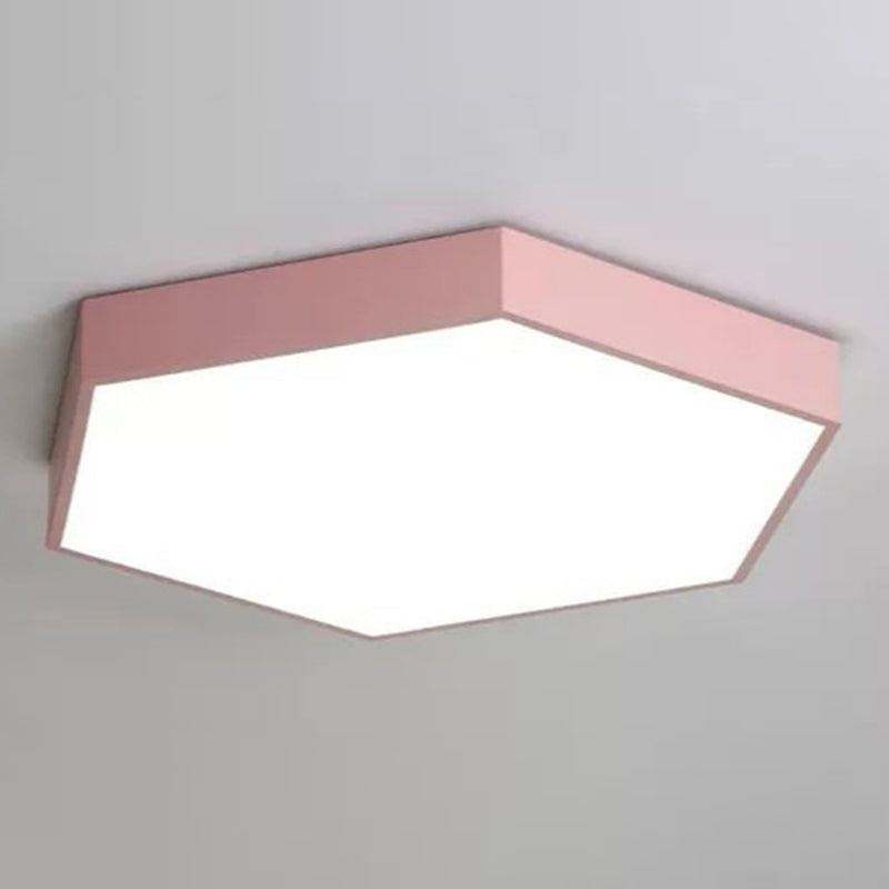 Minimalist Hexagon Flush Mount Ceiling Light Fixture with Acrylic Finish - 1 Light