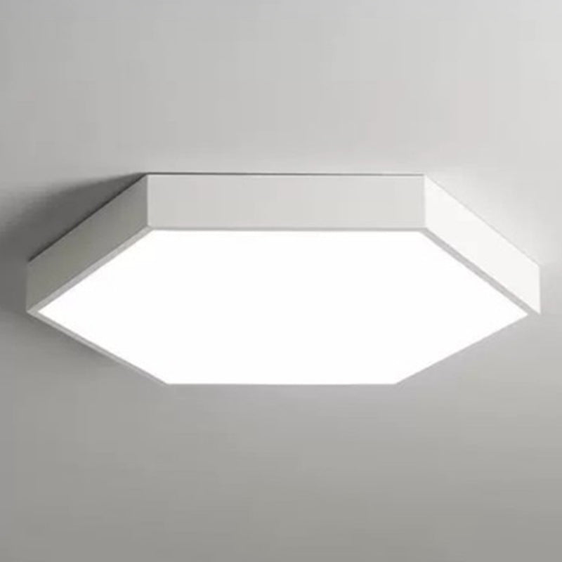 Minimalist Hexagon Flush Mount Ceiling Light Fixture with Acrylic Finish - 1 Light