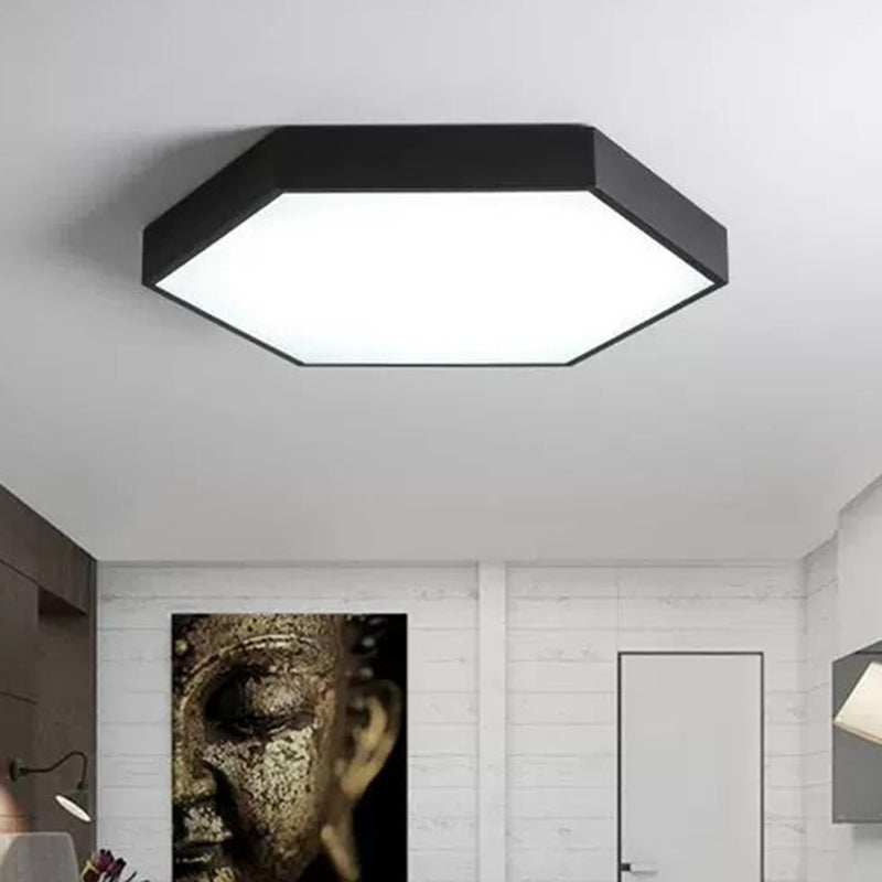Minimalist Hexagon Flush Mount Ceiling Light Fixture with Acrylic Finish - 1 Light