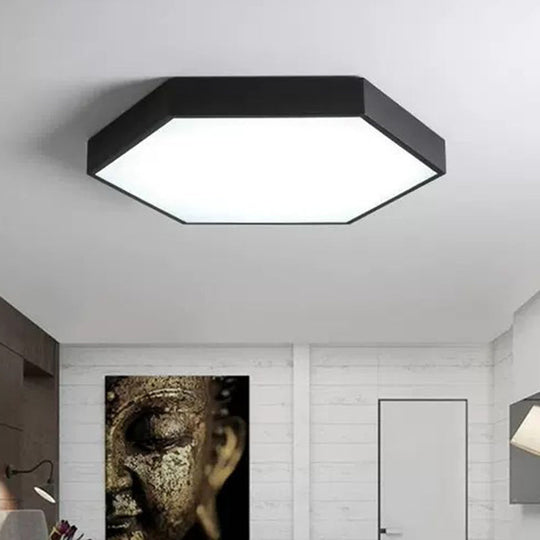 Minimalist Hexagon Flush Mount Ceiling Light Fixture with Acrylic Finish - 1 Light