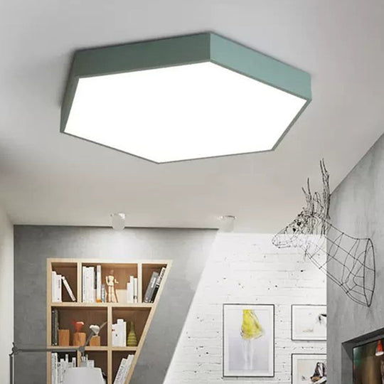 Minimalist Hexagon Flush Mount Ceiling Light Fixture with Acrylic Finish - 1 Light
