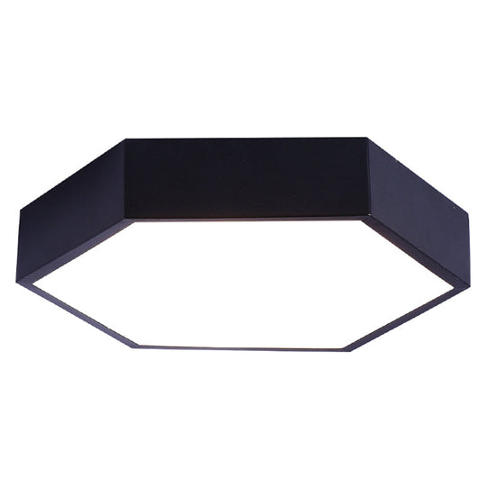 Minimalist Hexagon Flush Mount Ceiling Light Fixture with Acrylic Finish - 1 Light