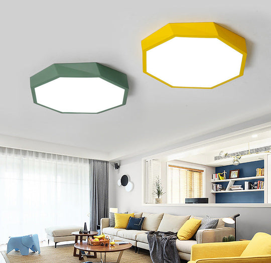 Contemporary Acrylic Flush Mount Ceiling Light for Bedroom - Faceted Chandelier