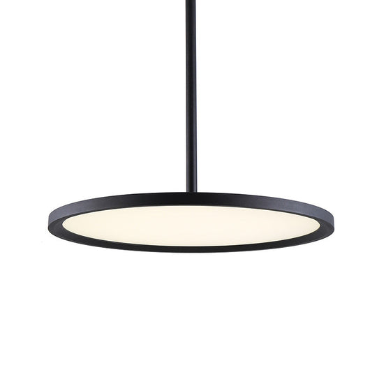 Minimalistic Acrylic Pendant LED Ceiling Light with Hanging Rod – Flat Shade Diner Lighting