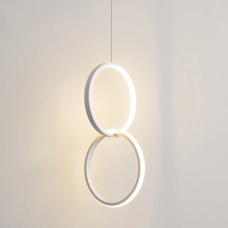 Sleek Metal LED Hanging Lamp Kit - Stylish Ring Pendant Light for Bedside Suspension