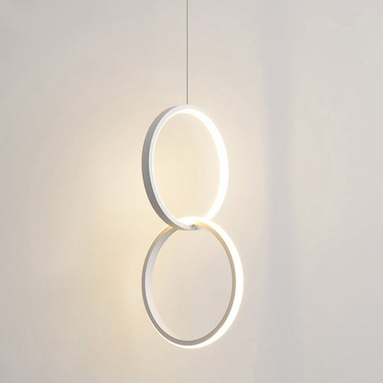 Sleek Metal LED Hanging Lamp Kit - Stylish Ring Pendant Light for Bedside Suspension