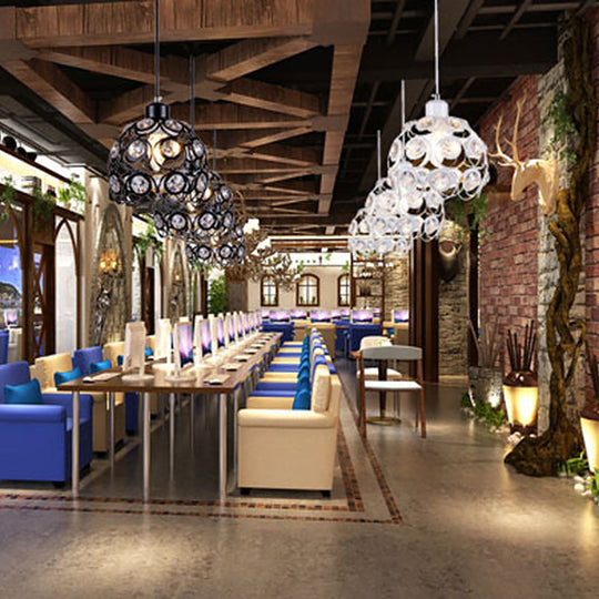 Minimalist Crystal Pendant Lamp with Hollowed-Out Dome Shape