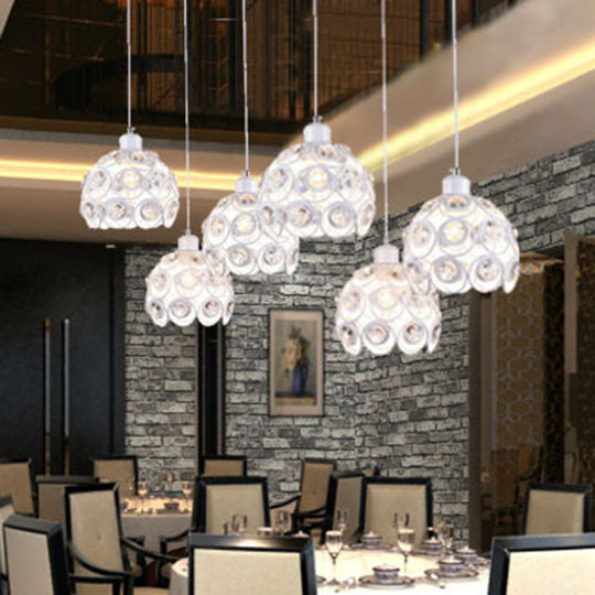 Minimalist Crystal Pendant Lamp with Hollowed-Out Dome Shape