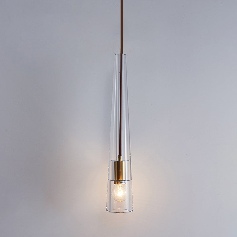Crystal Block Pendant Light - Simplicity meets Elegance in this 1-Light Brass Ceiling Fixture