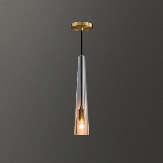Crystal Block Pendant Light - Simplicity meets Elegance in this 1-Light Brass Ceiling Fixture