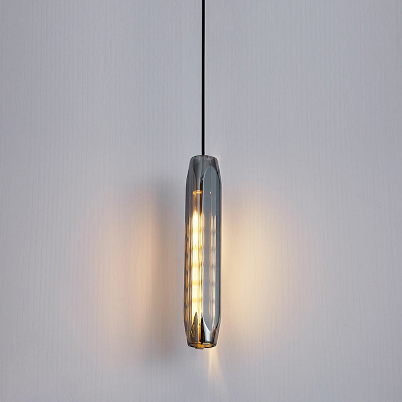 Crystal Block Pendant Light - Simplicity meets Elegance in this 1-Light Brass Ceiling Fixture