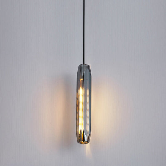 Crystal Block Pendant Light - Simplicity meets Elegance in this 1-Light Brass Ceiling Fixture