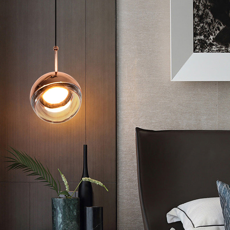 Sleek Crystal Glass LED Pendant Ceiling Light – A Global Simplicity for Bedside