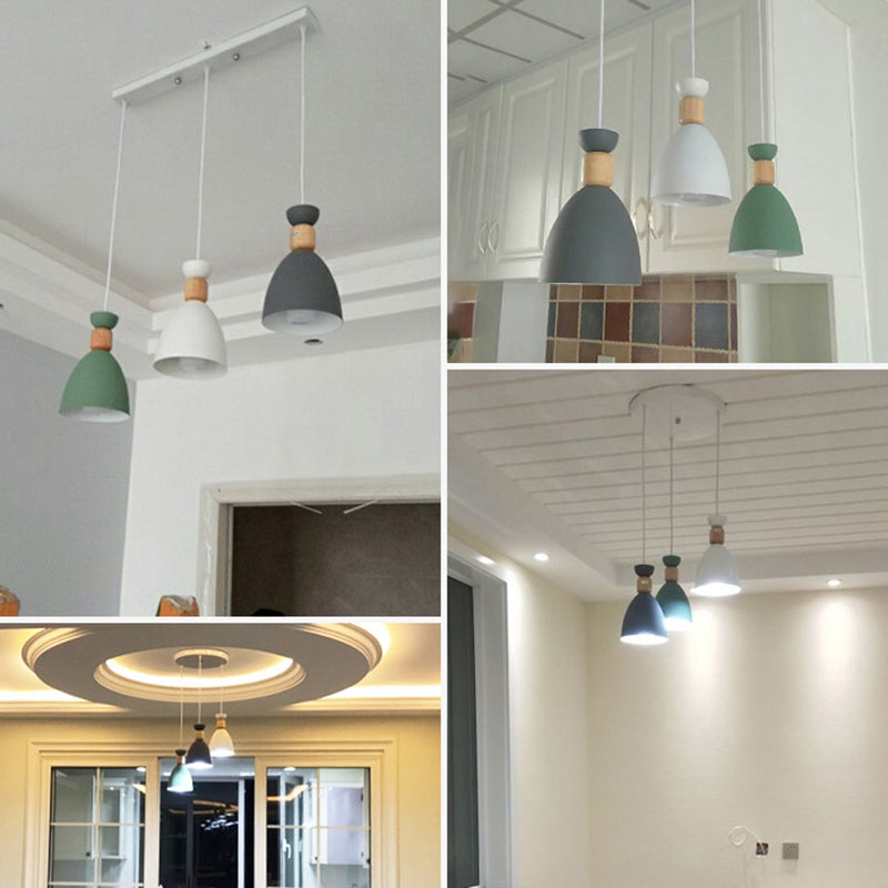 Nordic-Style Goblet Pendant Light Fixture with Metal Shade for Dining Room