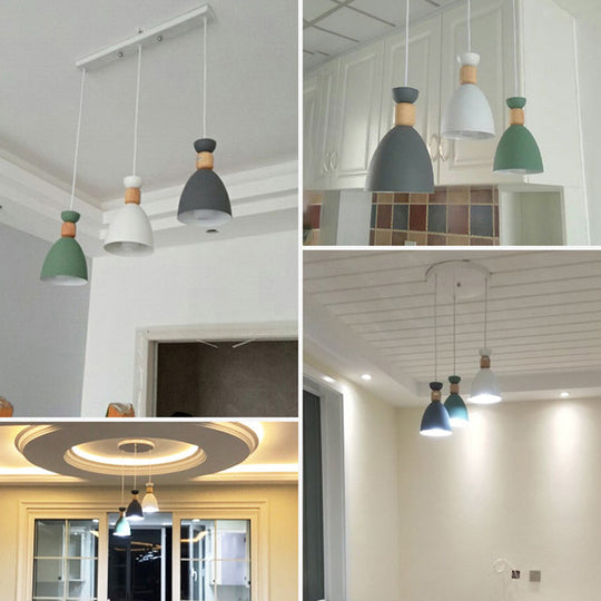 Nordic-Style Goblet Pendant Light Fixture with Metal Shade for Dining Room