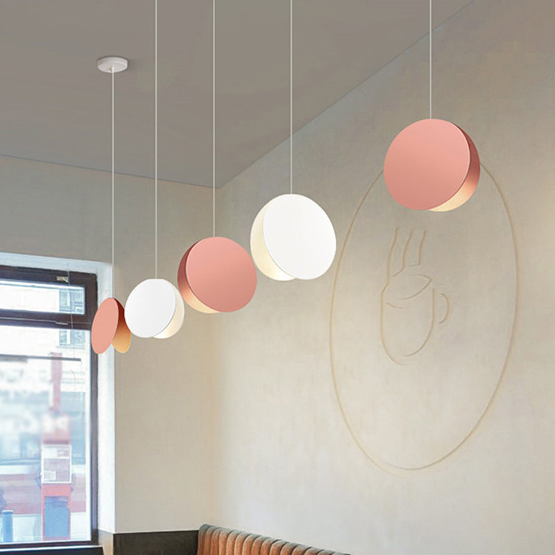 Shell-Inspired Round Pendant Lamp - Macaron Style - Metal - 1-Light Ceiling Light