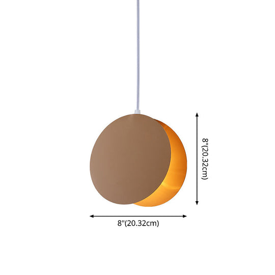 Shell-Inspired Round Pendant Lamp - Macaron Style - Metal - 1-Light Ceiling Light