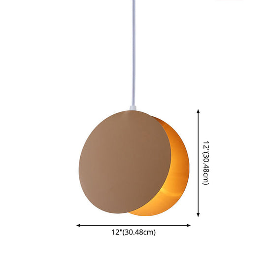 Shell-Inspired Round Pendant Lamp - Macaron Style - Metal - 1-Light Ceiling Light