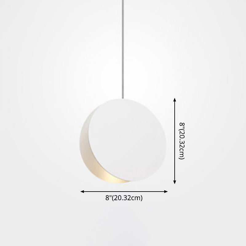 Round Pendant Lamp With Shell-Inspired Design And Macaron Style Metal Finish Perfect For Modern