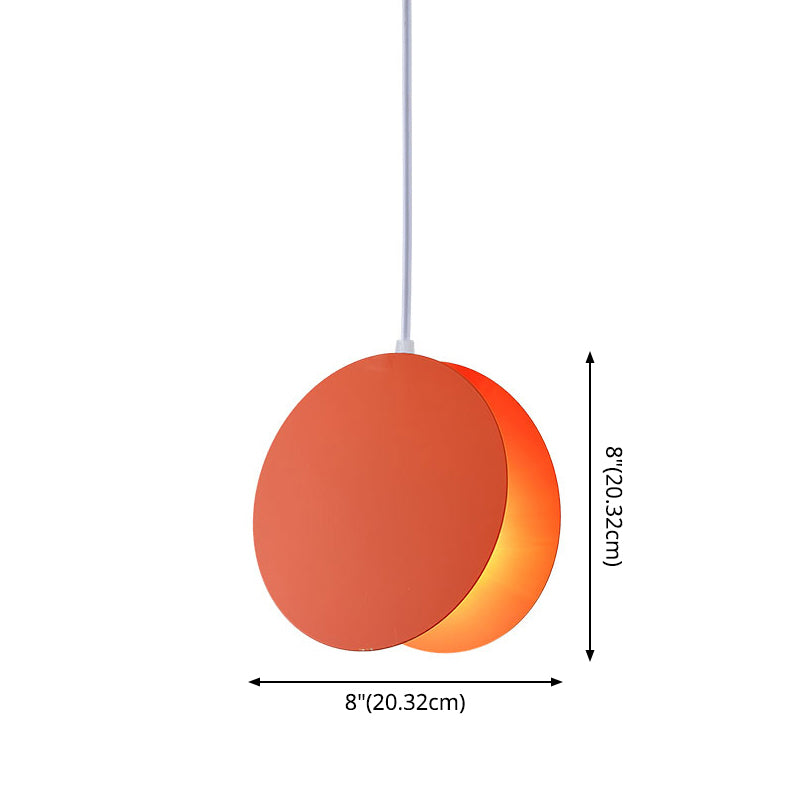 Shell-Inspired Round Pendant Lamp - Macaron Style - Metal - 1-Light Ceiling Light