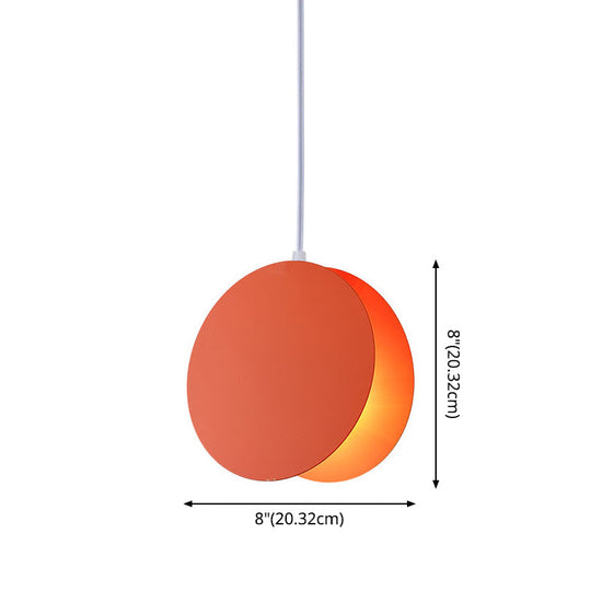 Shell-Inspired Round Pendant Lamp - Macaron Style - Metal - 1-Light Ceiling Light