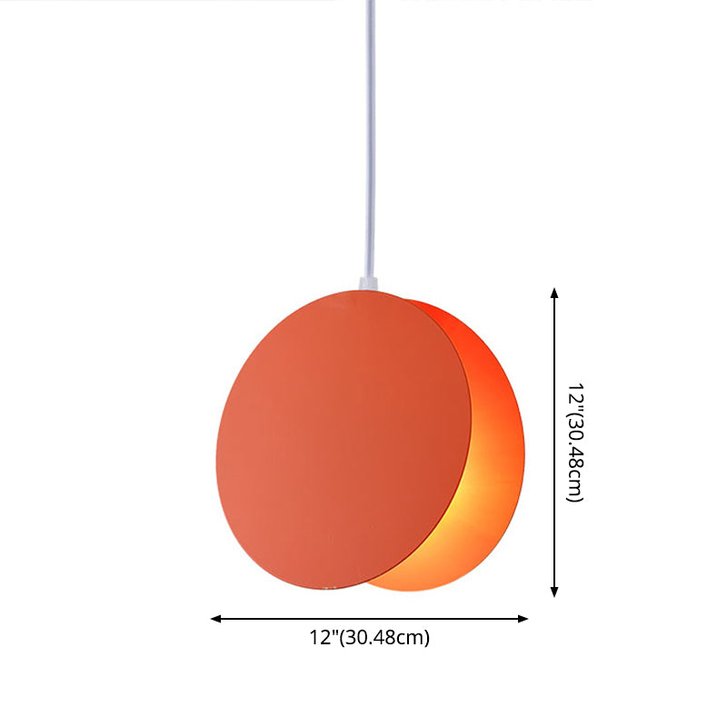 Shell-Inspired Round Pendant Lamp - Macaron Style - Metal - 1-Light Ceiling Light
