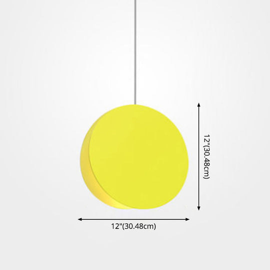 Shell-Inspired Round Pendant Lamp - Macaron Style - Metal - 1-Light Ceiling Light