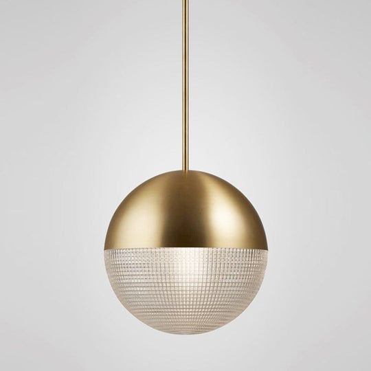 Suspension contemporaine en verre hémisphérique avec corps de lampe en métal givré - Idéal pour bar d'allée, lampe suspendue à 1 lumière