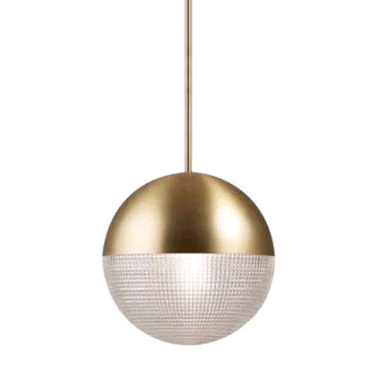 Modern Hemispherical Glass Pendant Light With Frosted Metal Lamp Body - Ideal For Aisles And Bars