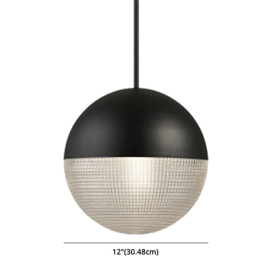 Suspension contemporaine en verre hémisphérique avec corps de lampe en métal givré - Idéal pour bar d'allée, lampe suspendue à 1 lumière