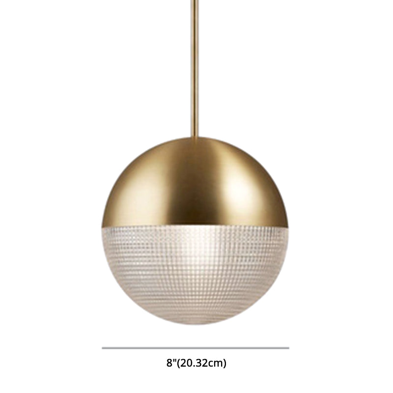 Suspension contemporaine en verre hémisphérique avec corps de lampe en métal givré - Idéal pour bar d'allée, lampe suspendue à 1 lumière