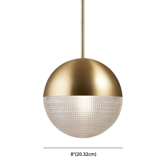 Suspension contemporaine en verre hémisphérique avec corps de lampe en métal givré - Idéal pour bar d'allée, lampe suspendue à 1 lumière