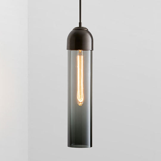 Minimalist Glass Tube Pendant Light With Adjustable Cord - Height 17.7 For Bedside And More