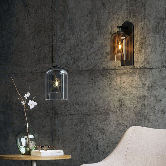 Minimalist Double Glass Shade Pendant Light for Aisle Bedroom - Modern and Stylish