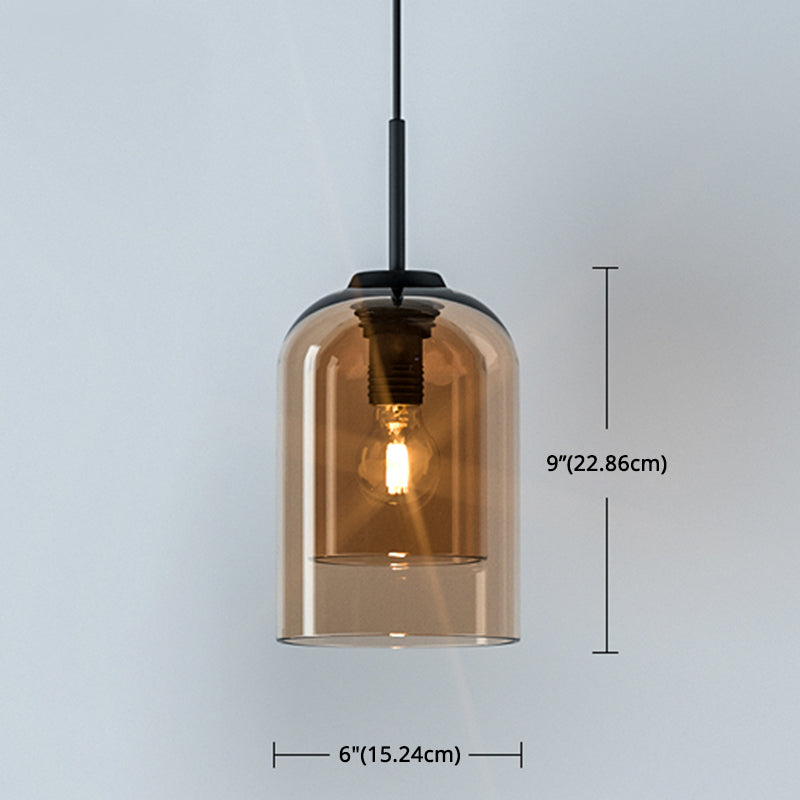 Minimalist Double Glass Shade Pendant Light for Aisle Bedroom - Modern and Stylish