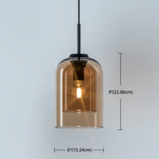 Minimalist Double Glass Shade Pendant Light for Aisle Bedroom - Modern and Stylish
