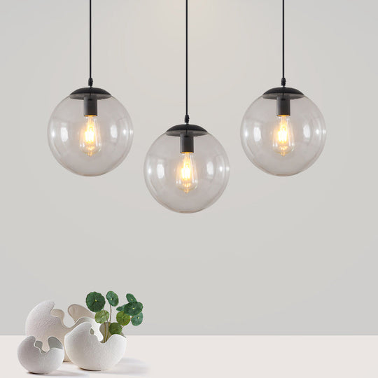 Minimalist Transparent Glass Ball Pendant Light with 39" Hanging Wire