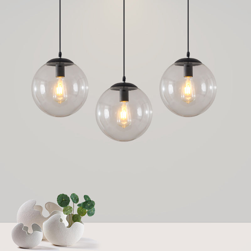 Minimalist 1-Light Pendant Light Bubble Transparent Glass Ball Shade With 39 Hanging Wire