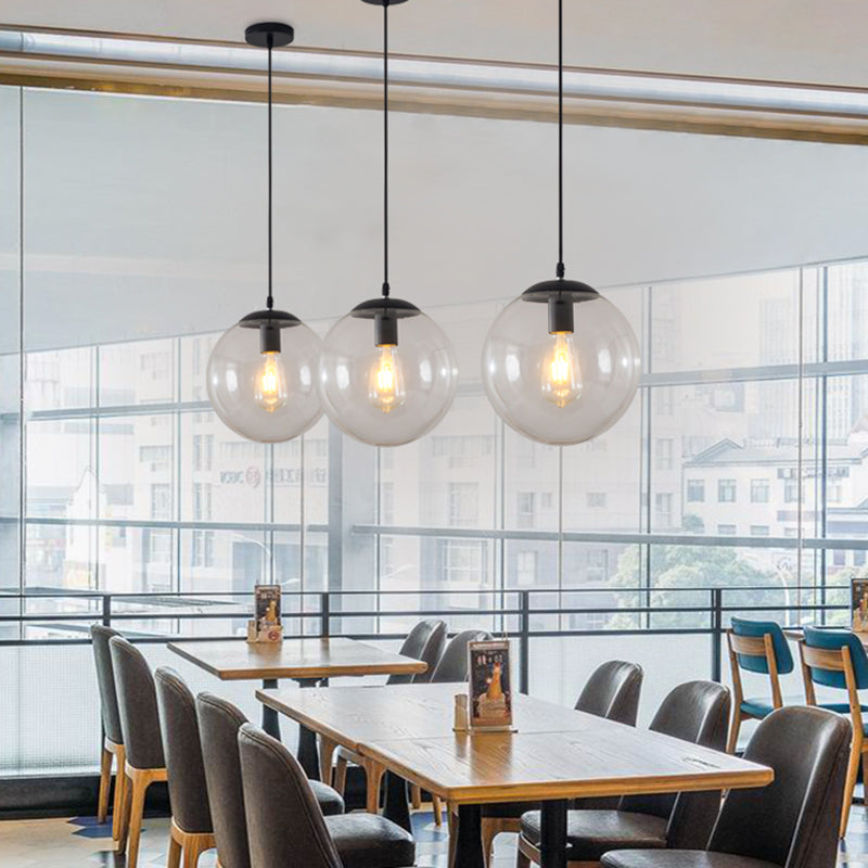 Minimalist 1-Light Pendant Light Bubble Transparent Glass Ball Shade With 39 Hanging Wire