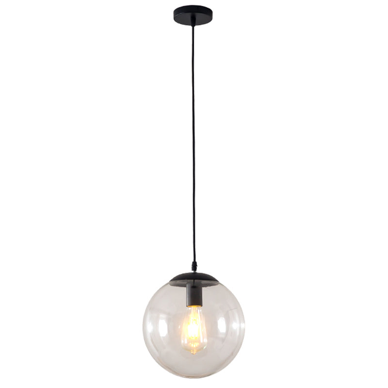 Minimalist Transparent Glass Ball Pendant Light with 39" Hanging Wire