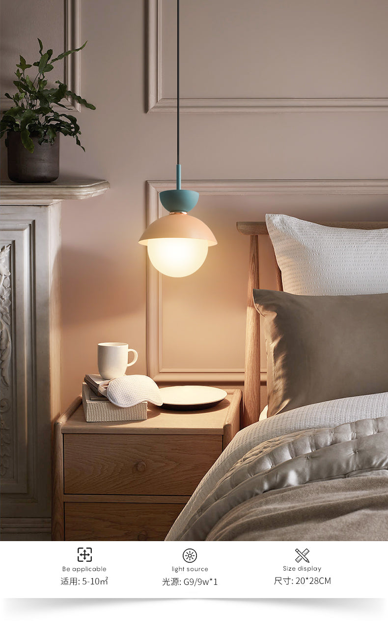 Nordic Macaroon Style Pendant Light With Frosted Milk White Glass Shade - Ideal For Dining Room And