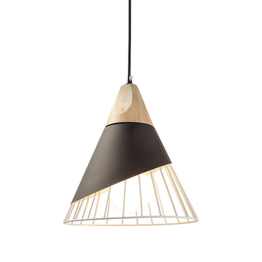 Minimalist Nordic Macaroon Hanging Light with Solid Wood Shade for Bedroom