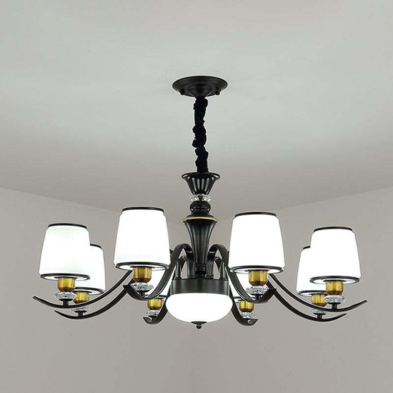 Adalyn - White Frosted Glass Chandelier: Modern Crystal Decoration