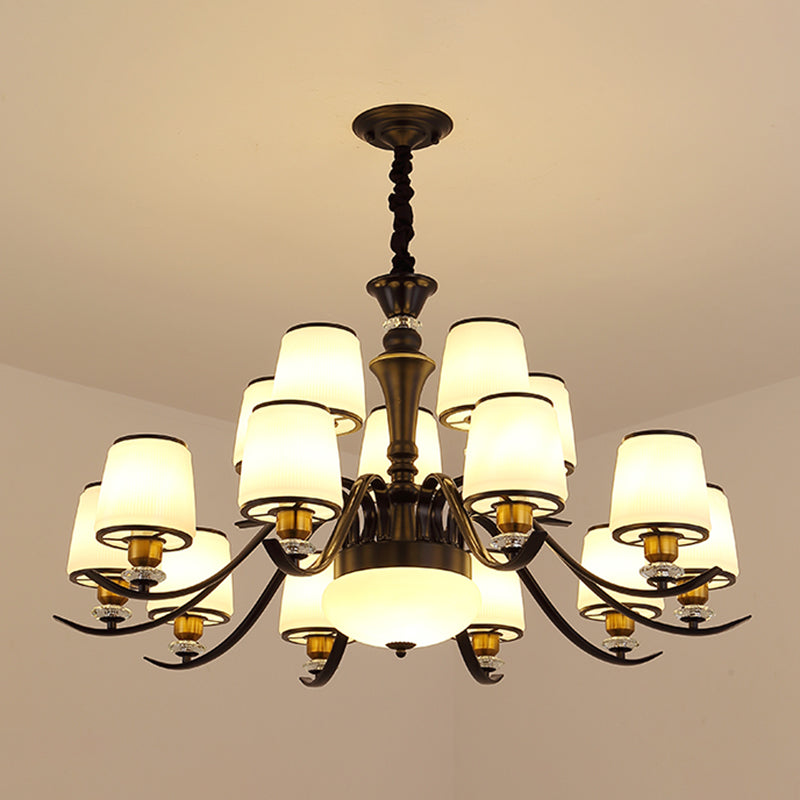 Adalyn - White Frosted Glass Chandelier: Modern Crystal Decoration