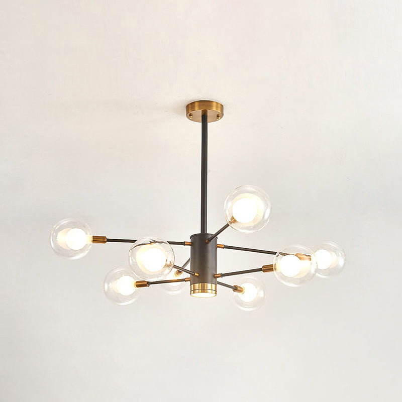 Electra - Modern Globe Suspension Hanging Pendant Light Style Corridor Clear Glass Chandelier In