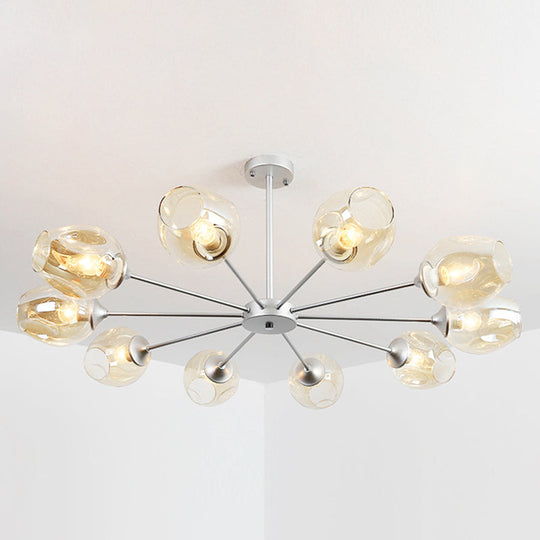 Alrami - Contemporary Hanging Lamp: Whiskey Glass Branch Light 10 / Silver Cognac