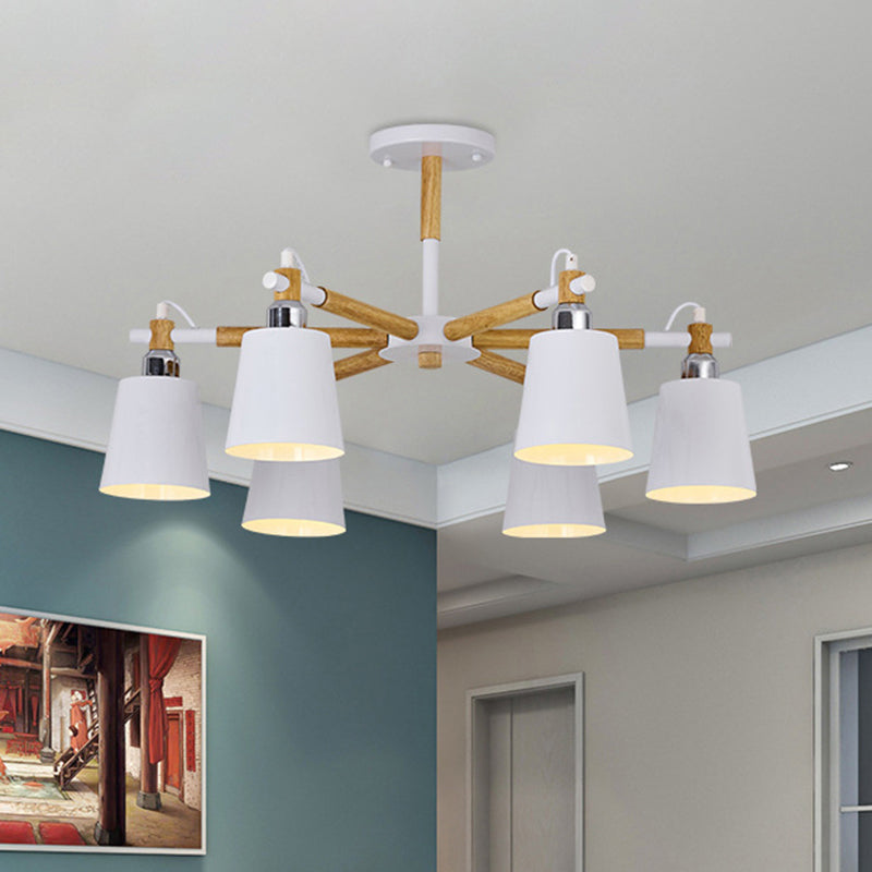 CÃ©lia - Modern Dining Room Pendant Lamp Modern Wooden Minimalism Hanging Light with Downward Metal Cloche Shade