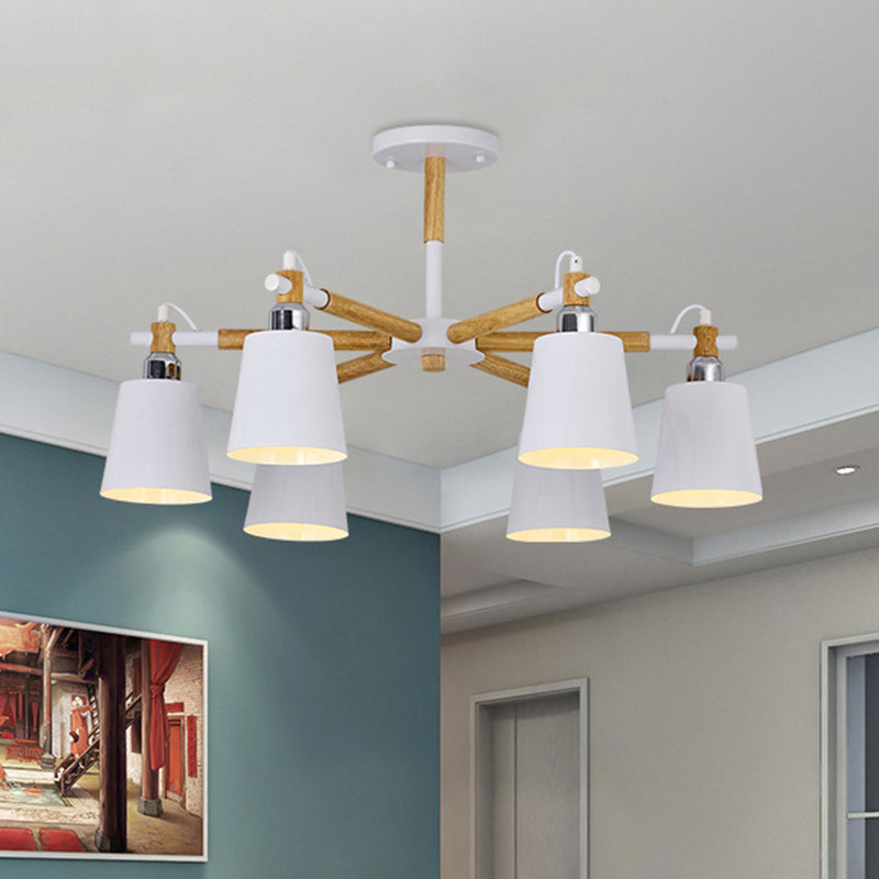 Célia - Modern Dining Room Pendant Lamp Wooden Minimalism Hanging Light With Downward Metal Cloche